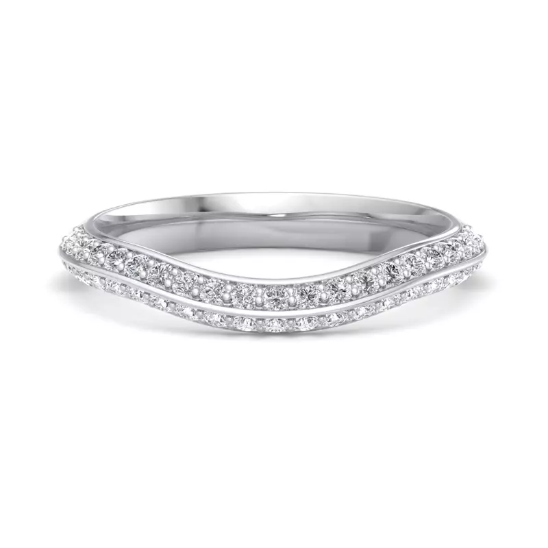 Gloria Knife-Edge Pavé Band