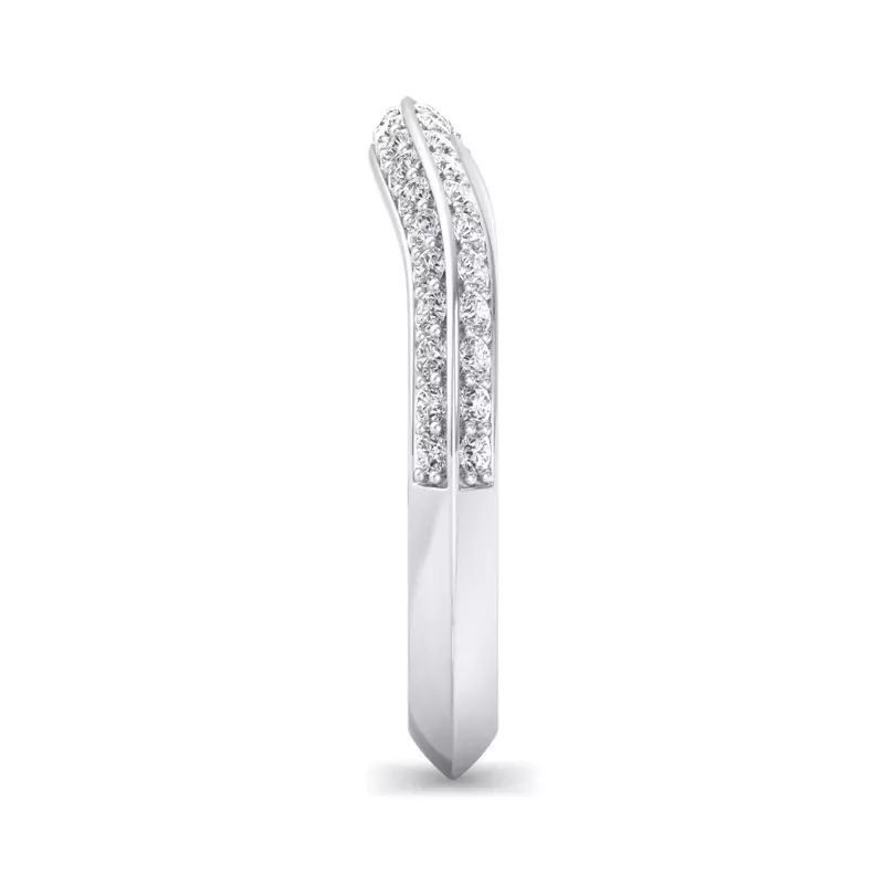Platinum Gloria Knife-Edge Pavé Band