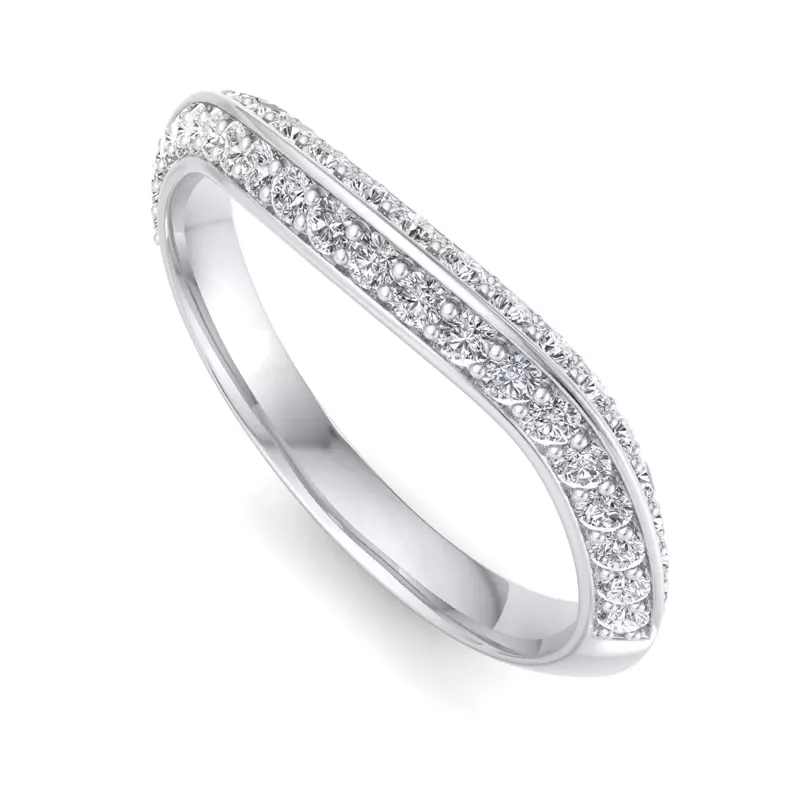 Platinum Gloria Knife-Edge Pavé Band