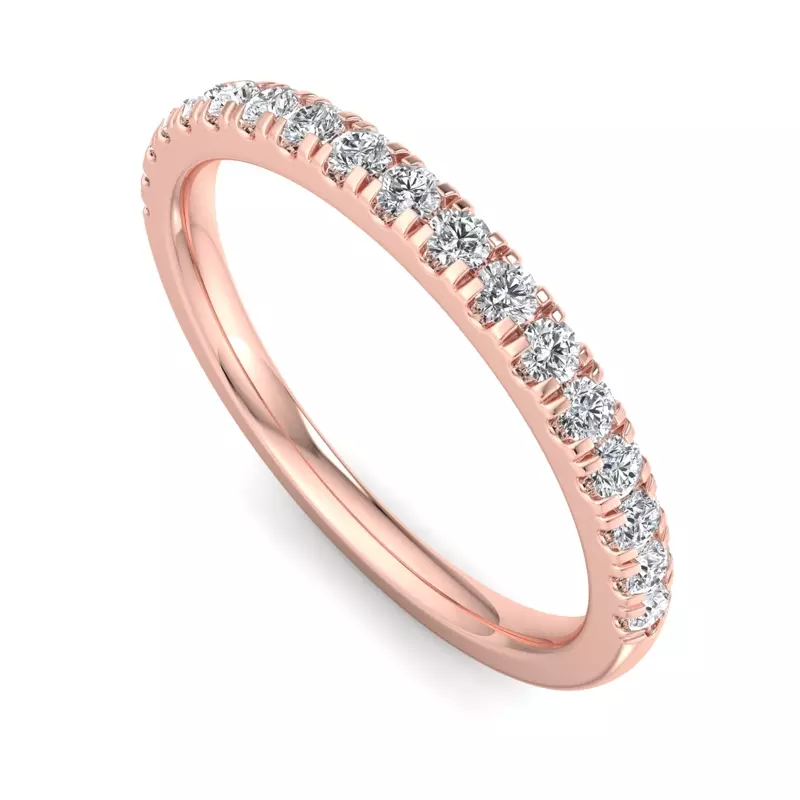 14K Rose Gold Sloan Wavy Pavé Band