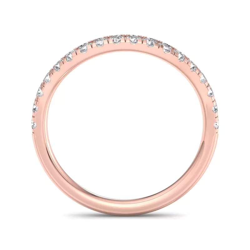 14K Rose Gold Abby Curved Pavé Band