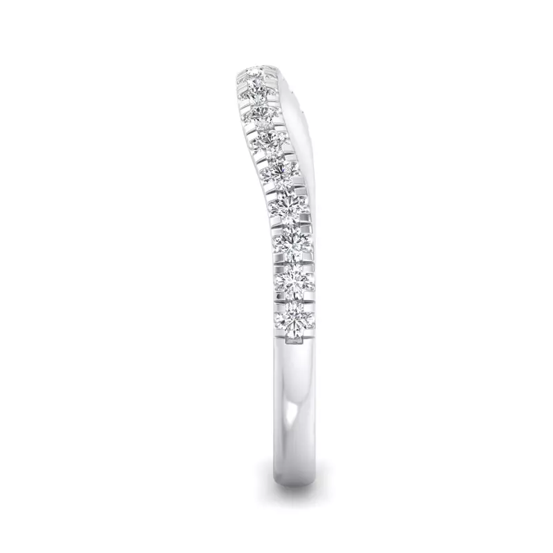 14K White Gold Abby Curved Pavé Band