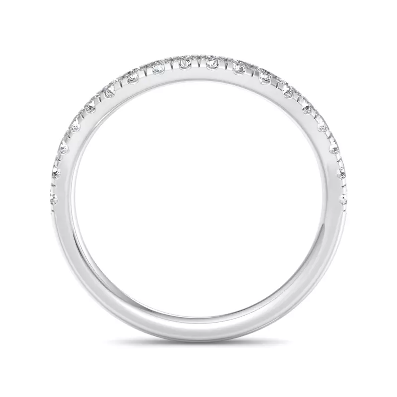 14K White Gold Abby Curved Pavé Band