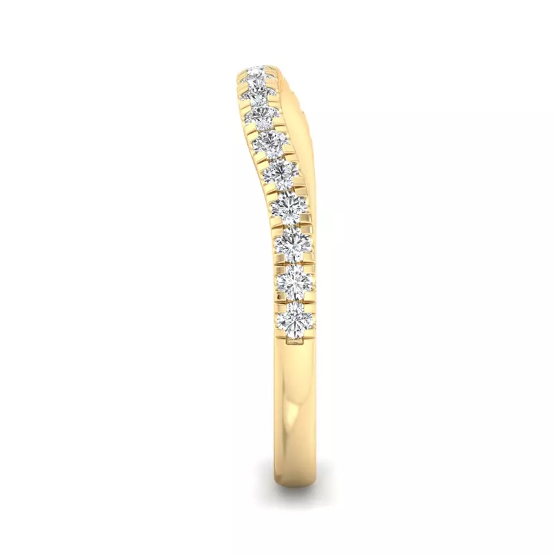14K Yellow Gold Abby Curved Pavé Band