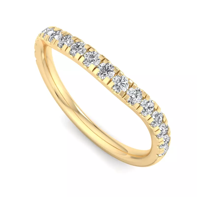 14K Yellow Gold Abby Curved Pavé Band