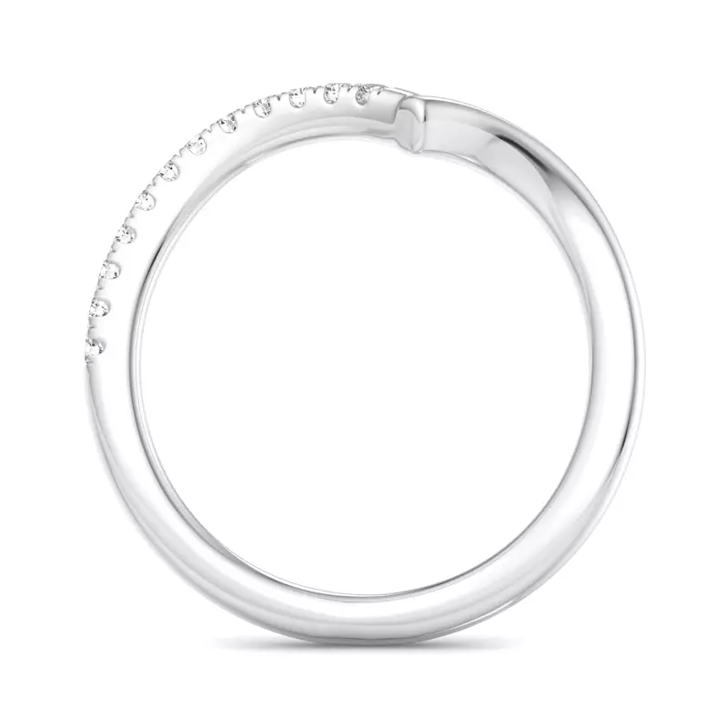 14K White Gold Davina Off-Centered Chevron Pavé Band