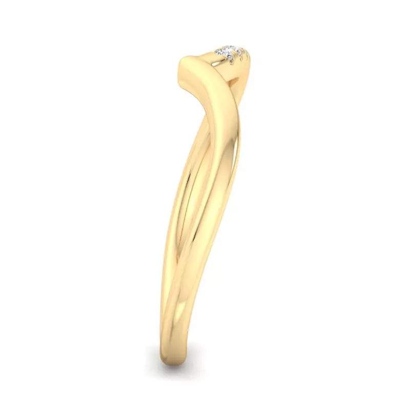 18K Yellow Gold Davina Off-Centered Chevron Pavé Band