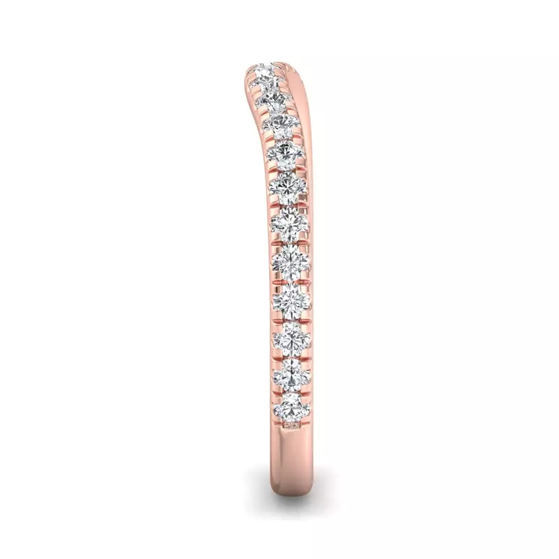 14K Rose Gold Lylah Curved Pavé Band