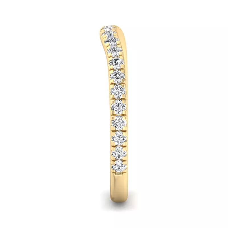 14K Yellow Gold Lylah Curved Pavé Band