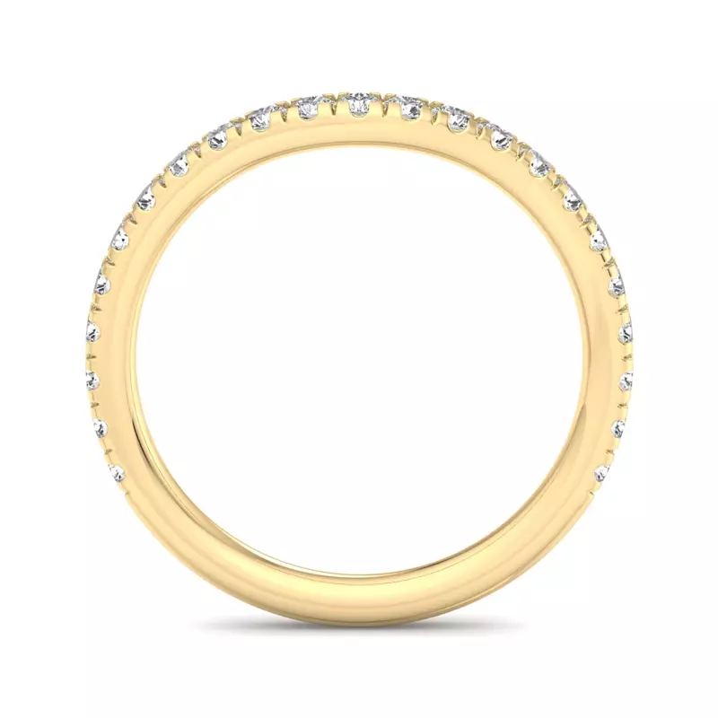 14K Yellow Gold Lylah Curved Pavé Band