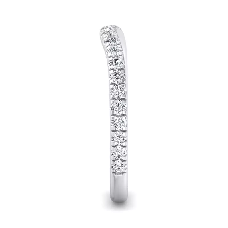 Platinum Lylah Curved Pavé Band