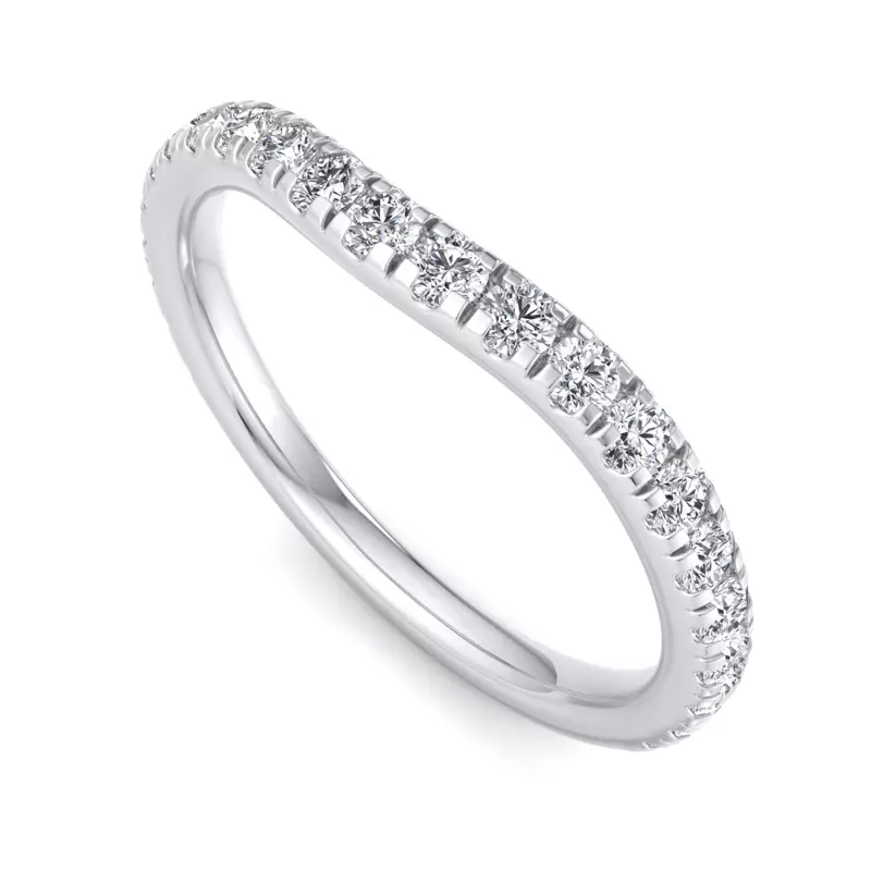 Platinum Lylah Curved Pavé Band