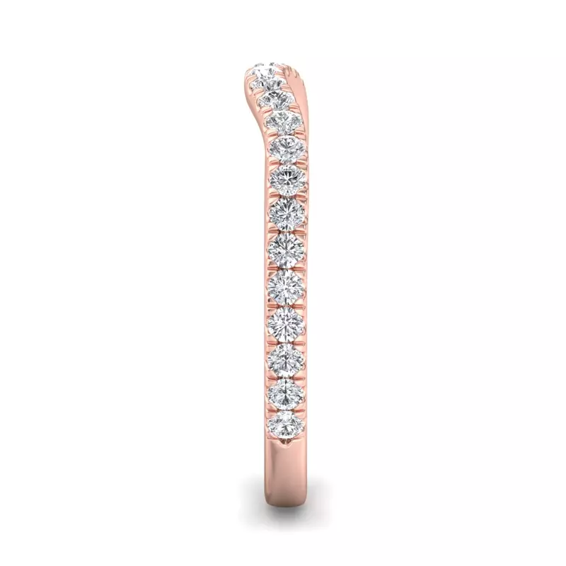 14K Rose Gold Kaitlyn Curved Pavé Band