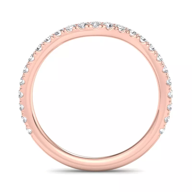 14K Rose Gold Kaitlyn Curved Pavé Band