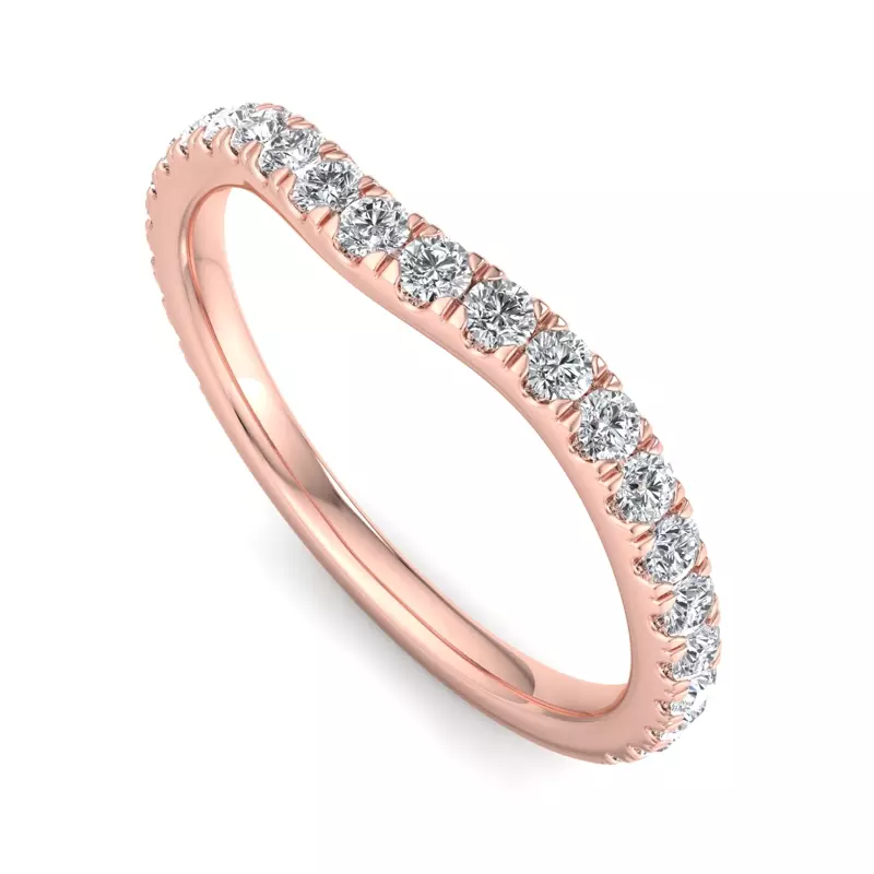 14K Rose Gold Kaitlyn Curved Pavé Band