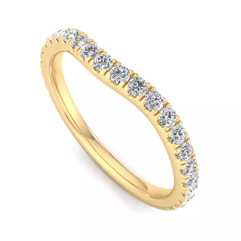 14K Yellow Gold Kaitlyn Curved Pavé Band
