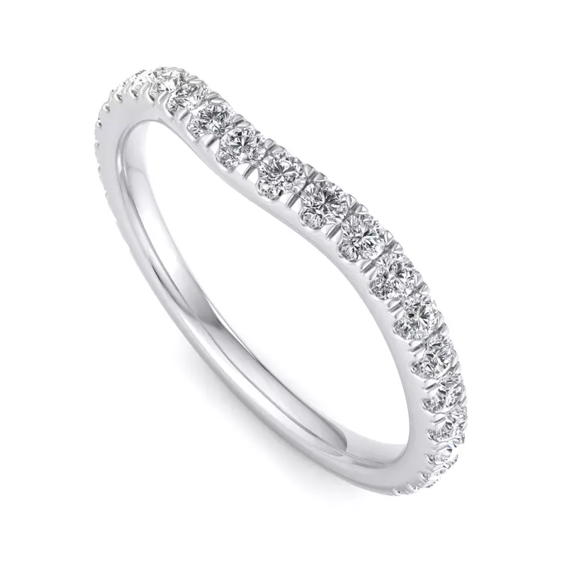 18K White Gold Kaitlyn Curved Pavé Band