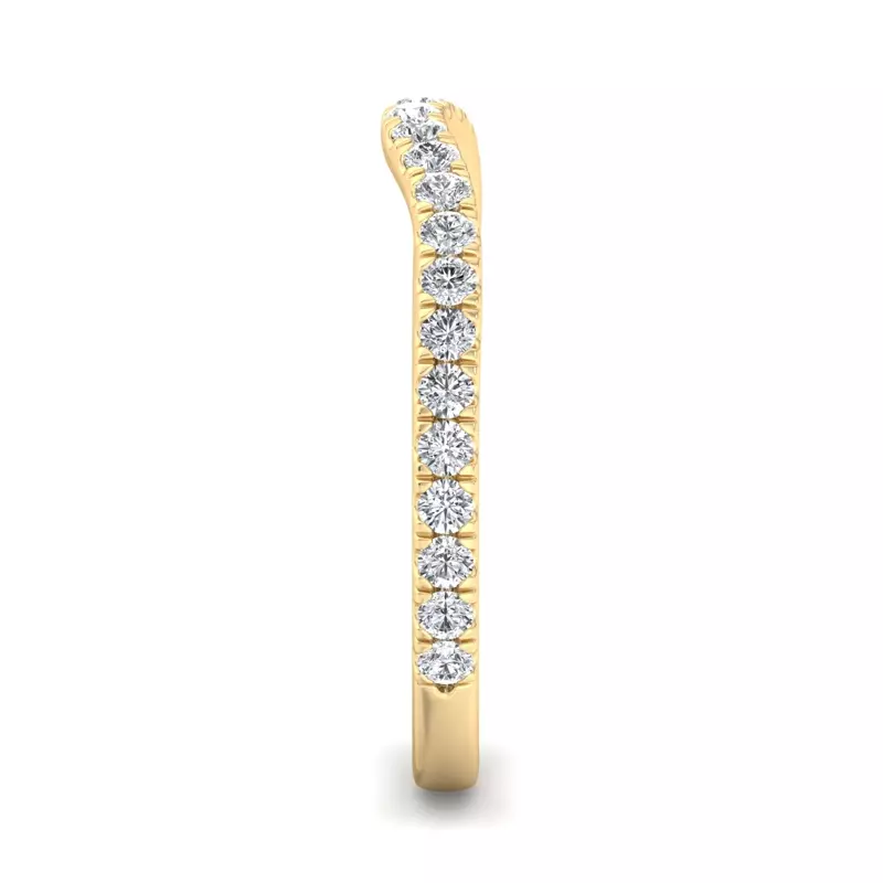 18K Yellow Gold Kaitlyn Curved Pavé Band