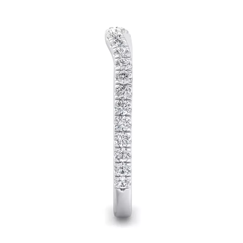 Platinum Kaitlyn Curved Pavé Band