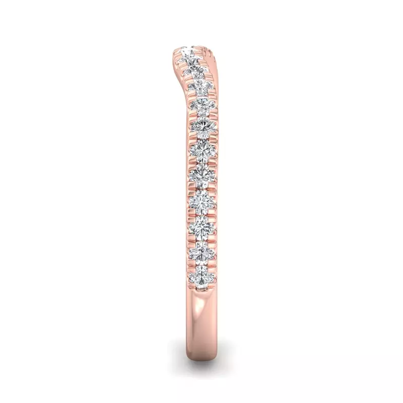 14K Rose Gold Opal Pavé Curved Band