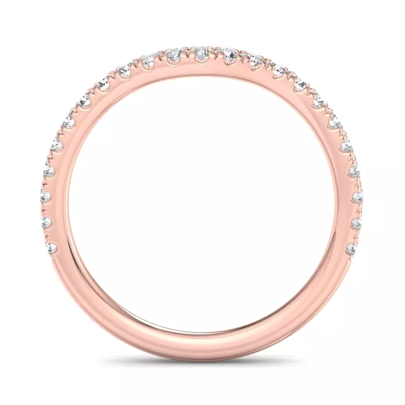 14K Rose Gold Opal Pavé Curved Band