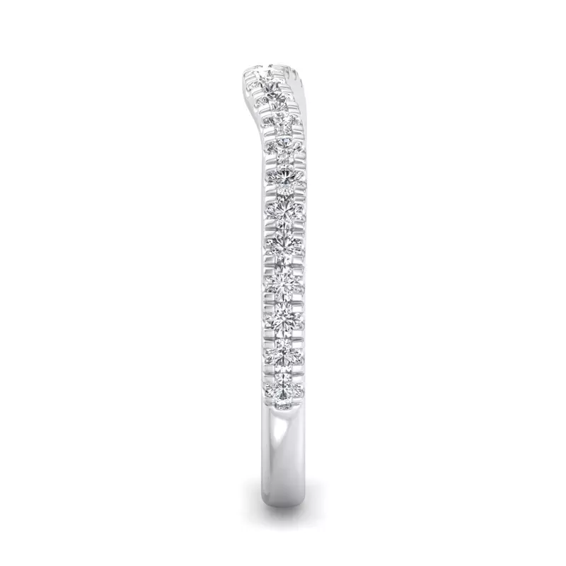 14K White Gold Opal Pavé Curved Band