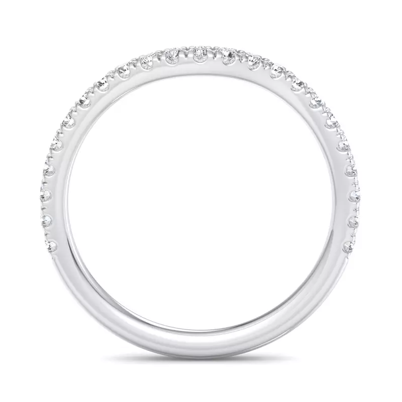 14K White Gold Opal Pavé Curved Band