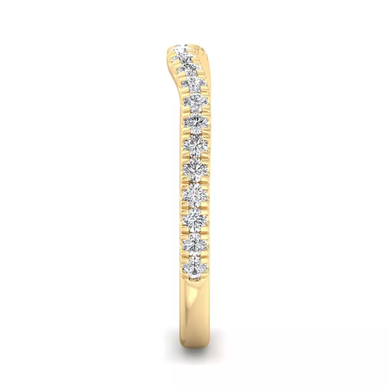14K Yellow Gold Opal Pavé Curved Band