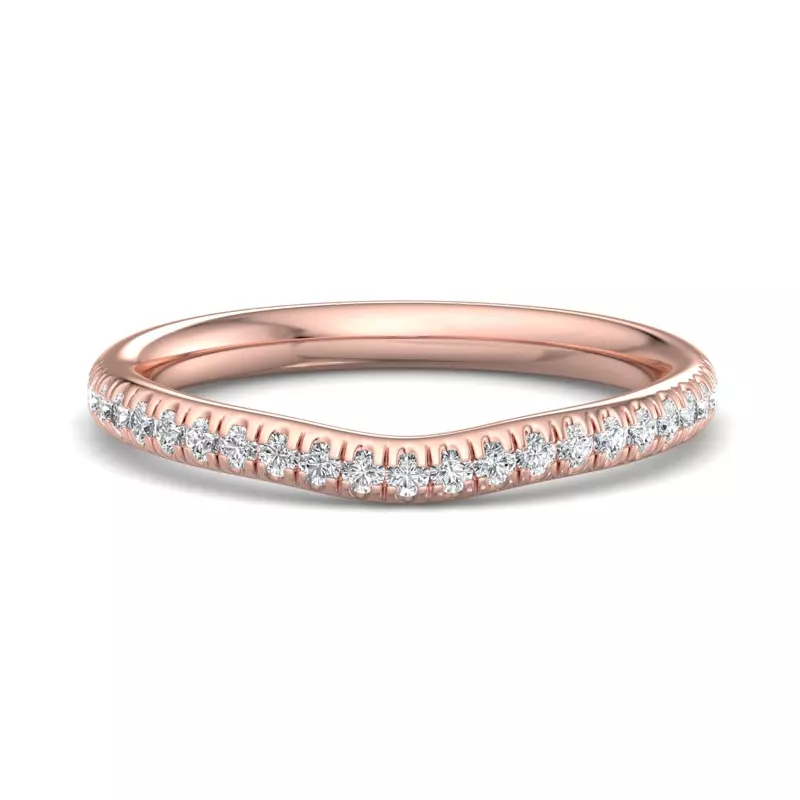 14K Rose Gold Michaela Curved Pavé Band