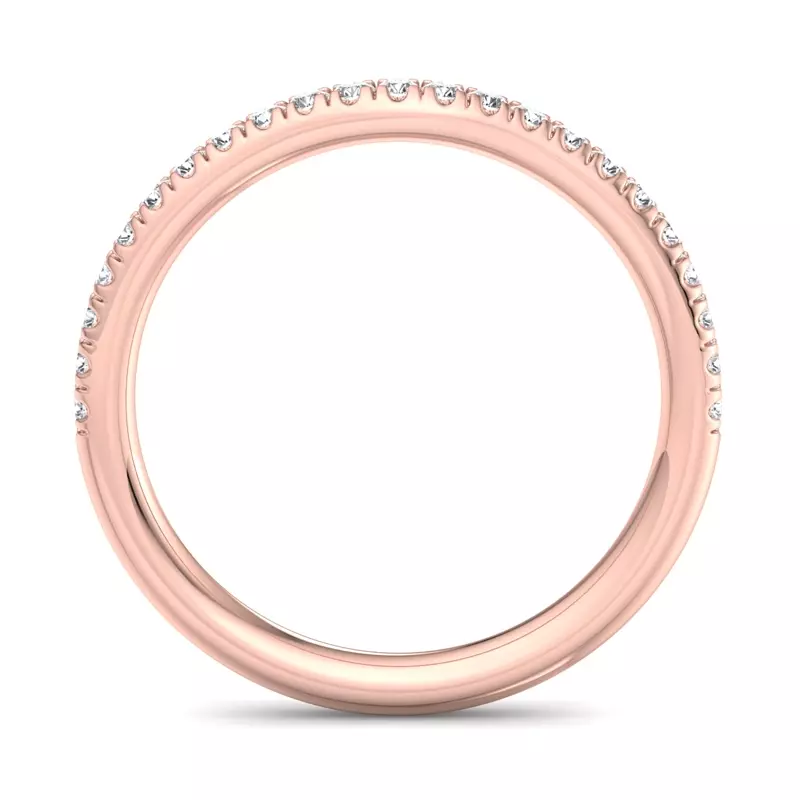 14K Rose Gold Michaela Curved Pavé Band