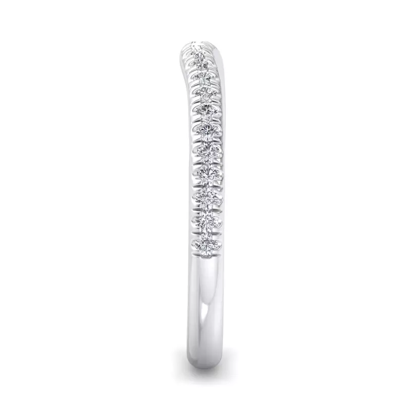 14K White Gold Michaela Curved Pavé Band