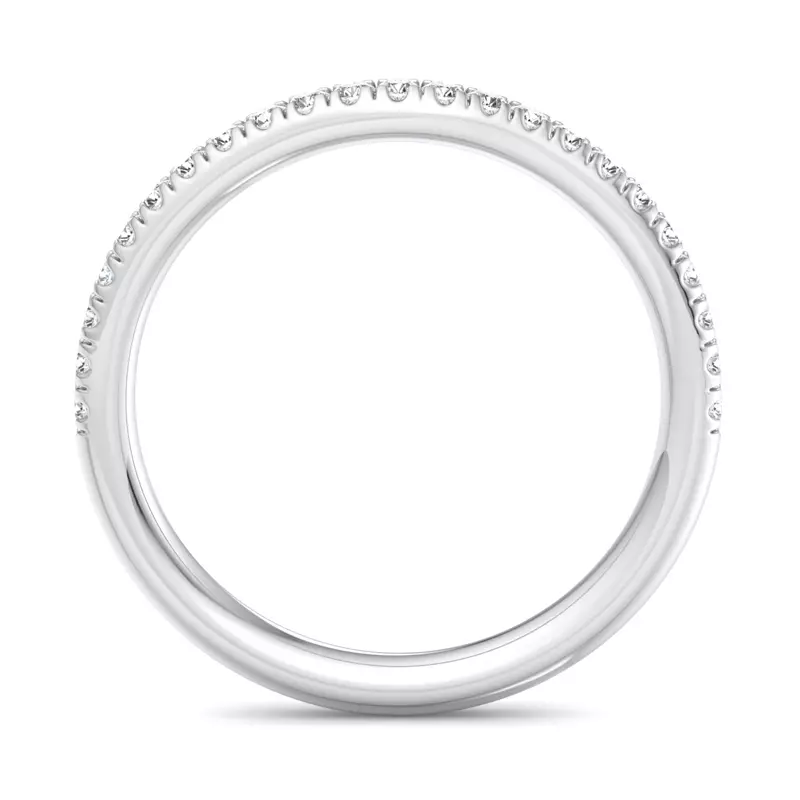 14K White Gold Michaela Curved Pavé Band