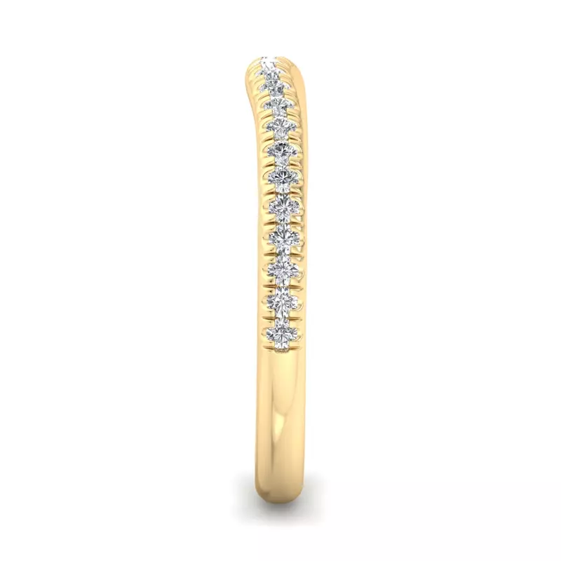 14K Yellow Gold Michaela Curved Pavé Band