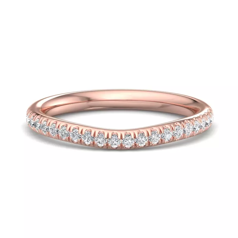 14K Rose Gold Aleena Curved Pavé Band