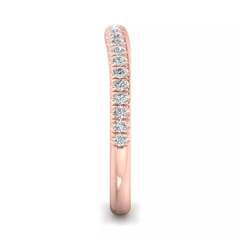 14K Rose Gold Aleena Curved Pavé Band