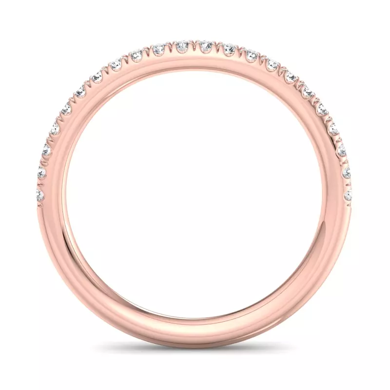14K Rose Gold Aleena Curved Pavé Band