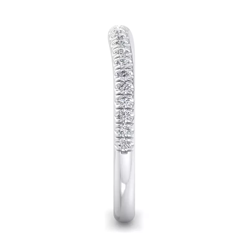 14K White Gold Aleena Curved Pavé Band