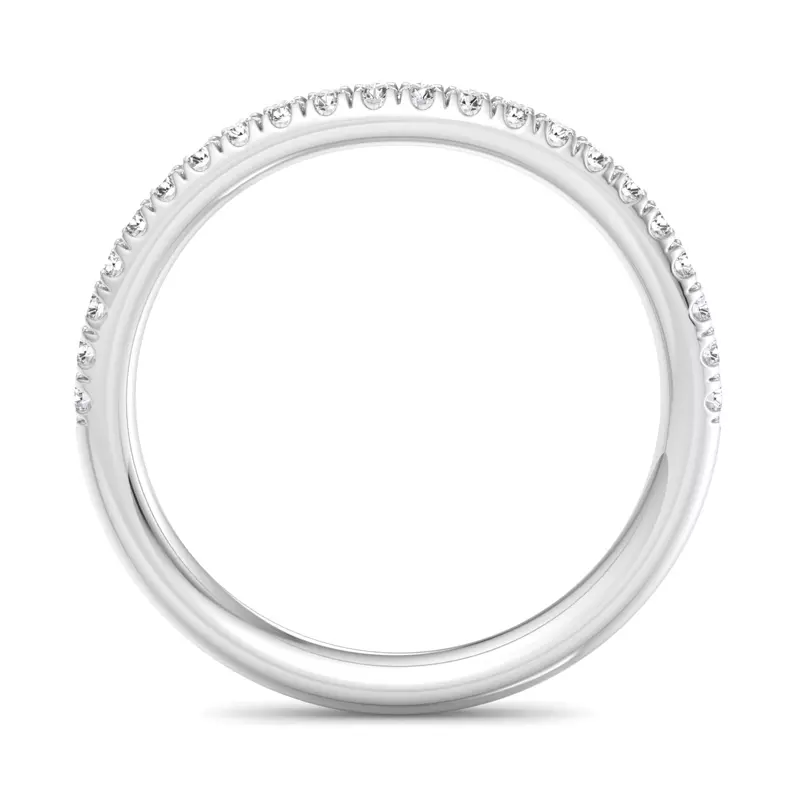 14K White Gold Aleena Curved Pavé Band