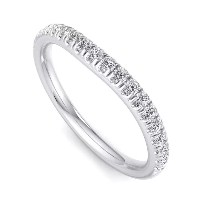 14K White Gold Aleena Curved Pavé Band