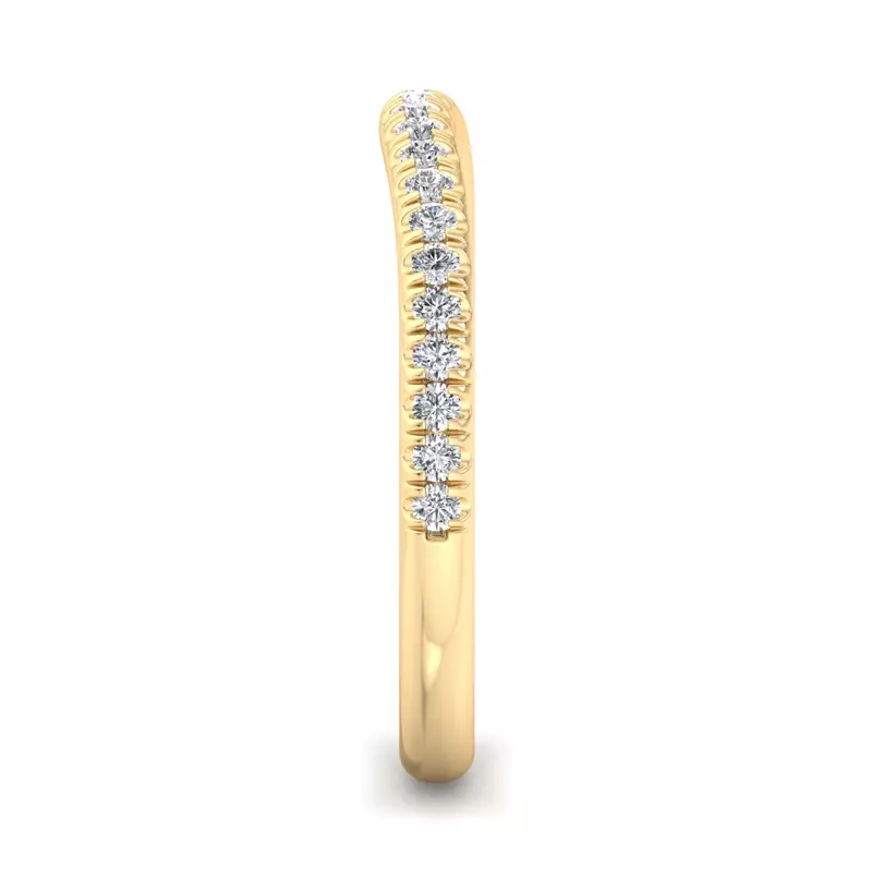 14K Yellow Gold Aleena Curved Pavé Band