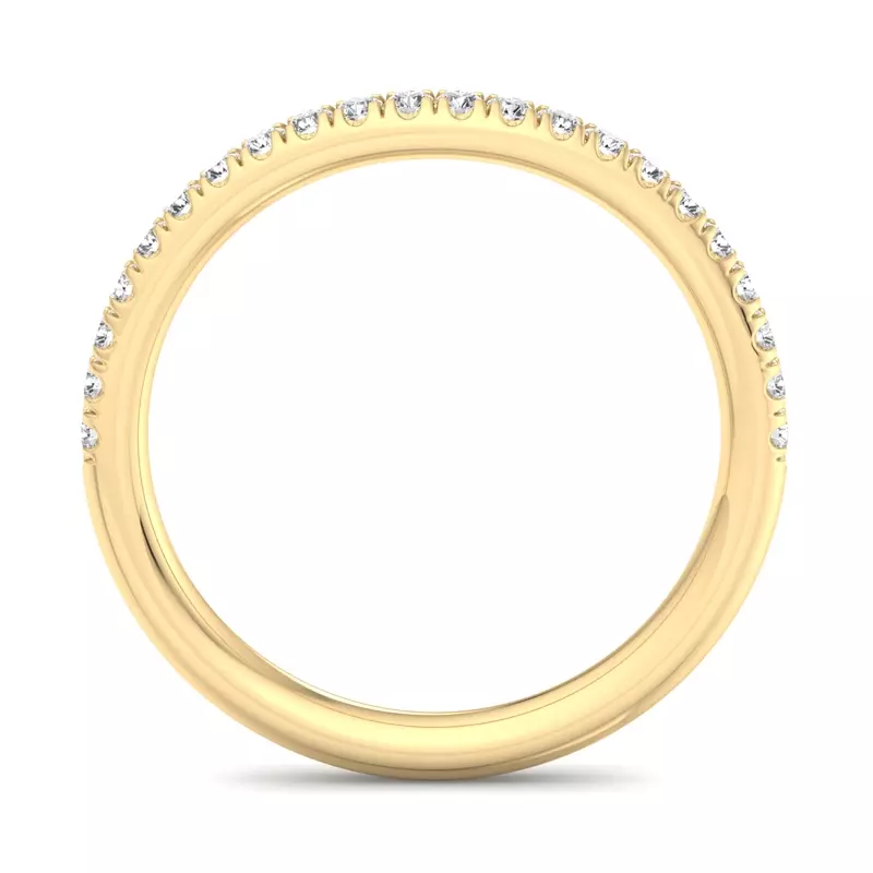 14K Yellow Gold Aleena Curved Pavé Band