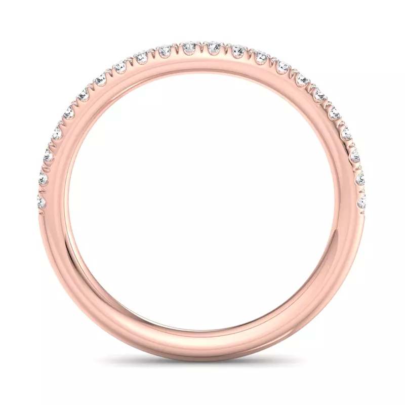 14K Rose Gold Alia Curved Pavé Band