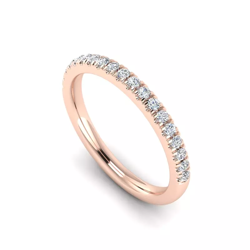 14K Rose Gold Alia Curved Pavé Band