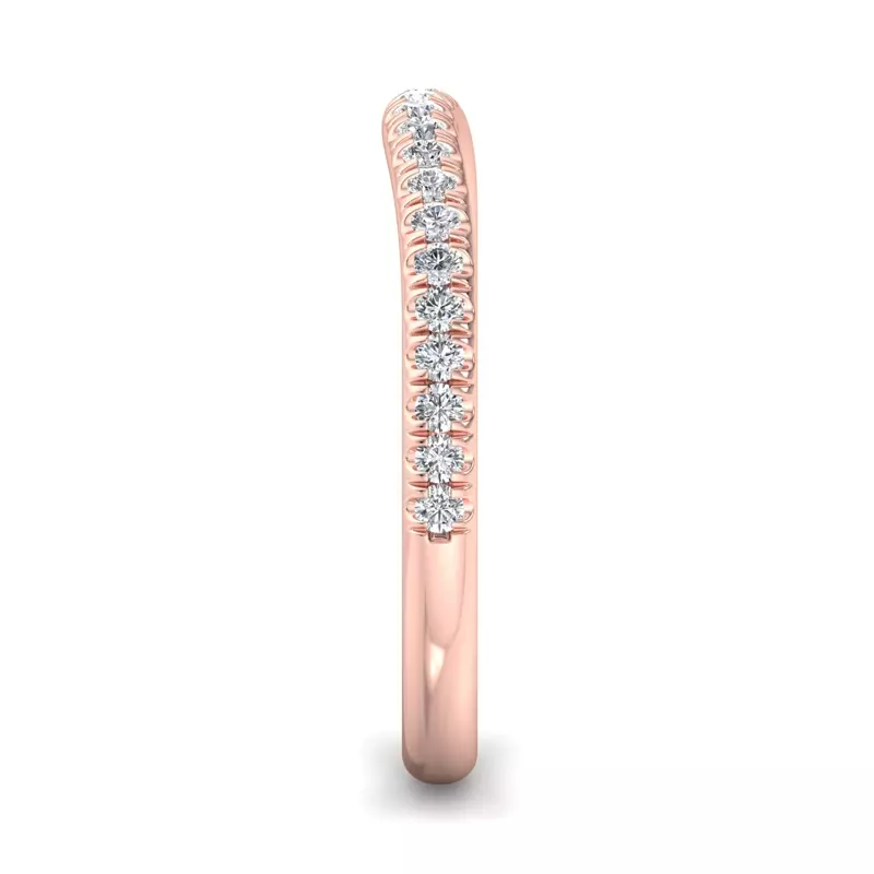 14K Rose Gold Alia Curved Pavé Band
