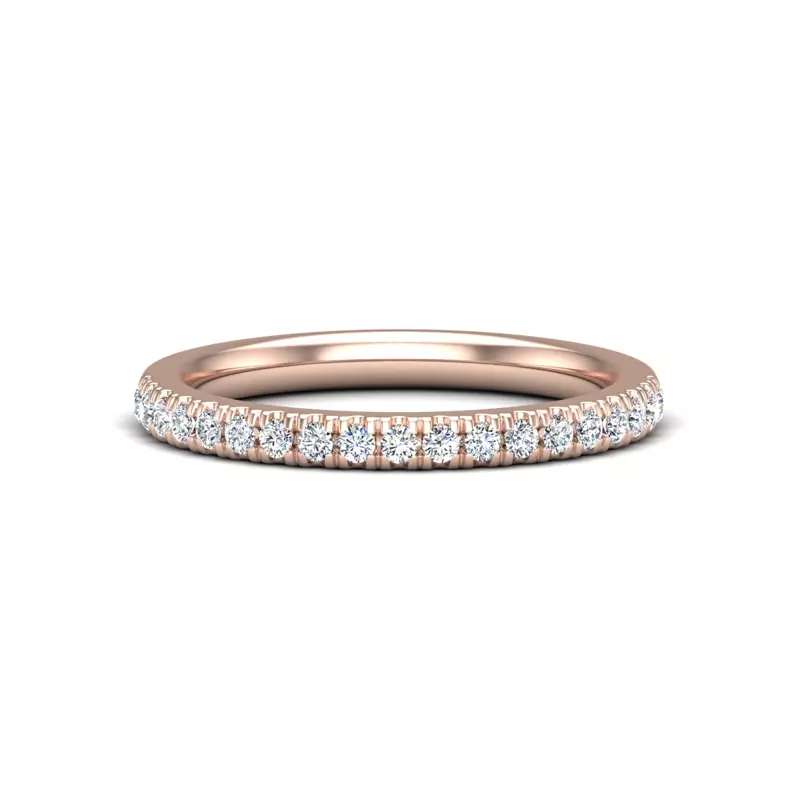 14K Rose Gold Alia Curved Pavé Band