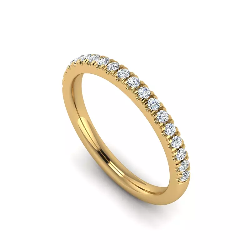 14K Yellow Gold Alia Curved Pavé Band