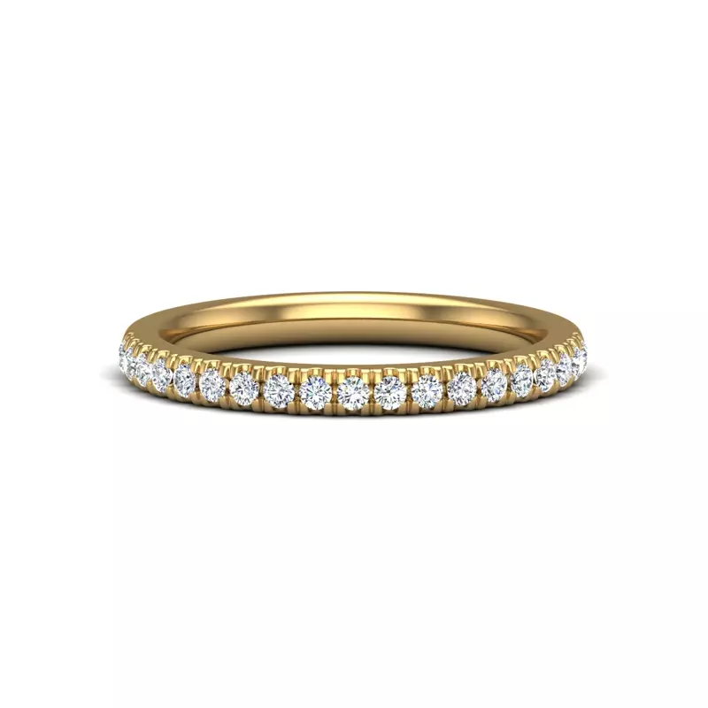 14K Yellow Gold Alia Curved Pavé Band