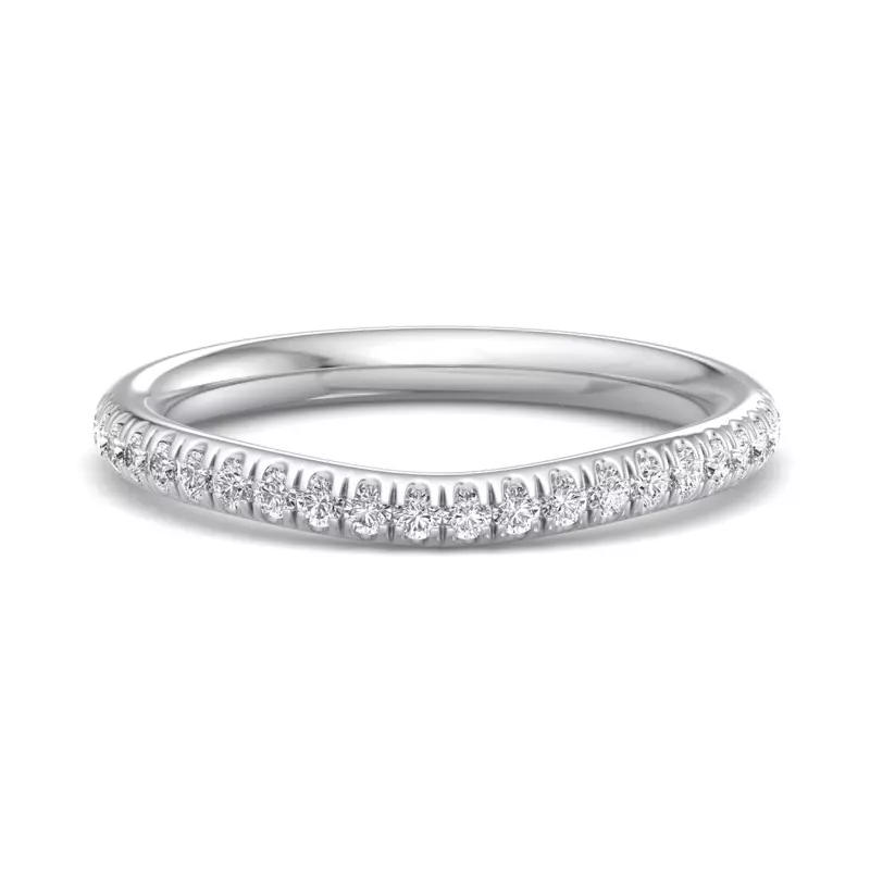 Alia Curved Pavé Band