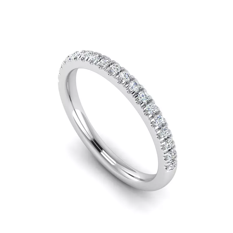 Platinum Alia Curved Pavé Band