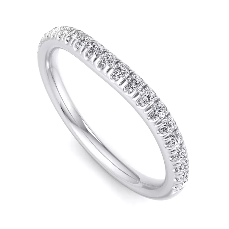 Platinum Alia Curved Pavé Band